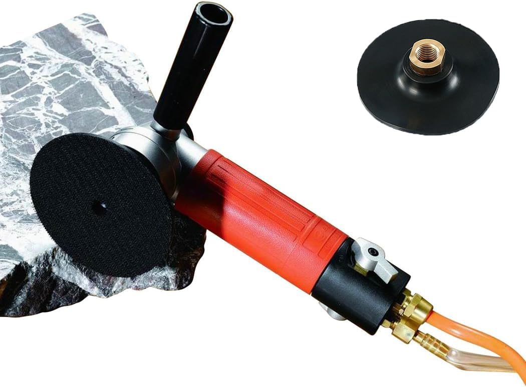 Air Wet Polisher/ Sander 4-Inch Versatile Wet Stone Grinder 4500 Rpm Pneumatic with Front Side Exhaust Great for Polishing Stone and Concrete