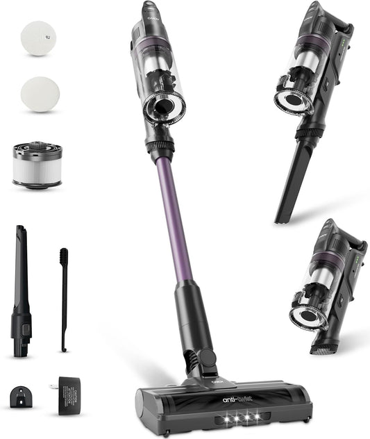CANDY Cordless Vacuum Cleaner, Stick Vacuum Cordless Rechargeable,45Mins Powerful Suction Vacuum Cleaners for Home,Anti-Tangle,One-Click Dust Disposal,Lightweight for Hardwood Floor Carpet Pet Hair