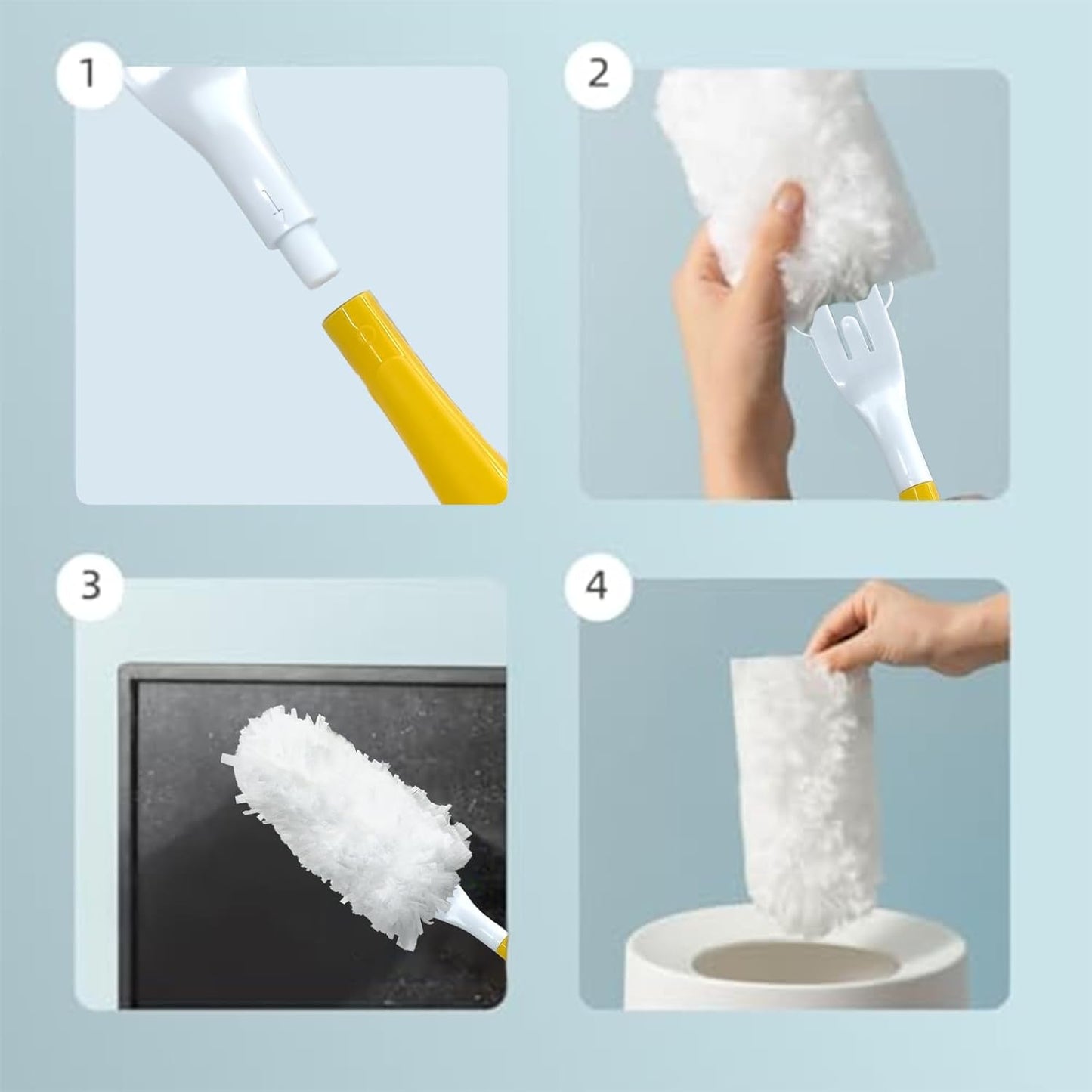 Car Interior Duster - Ultimate Cleaning Tool for Cars, House, and Office - Compact Mini Design for Effortless Dust Removal Double-Sided Design 2handle +10 Duster Refills.