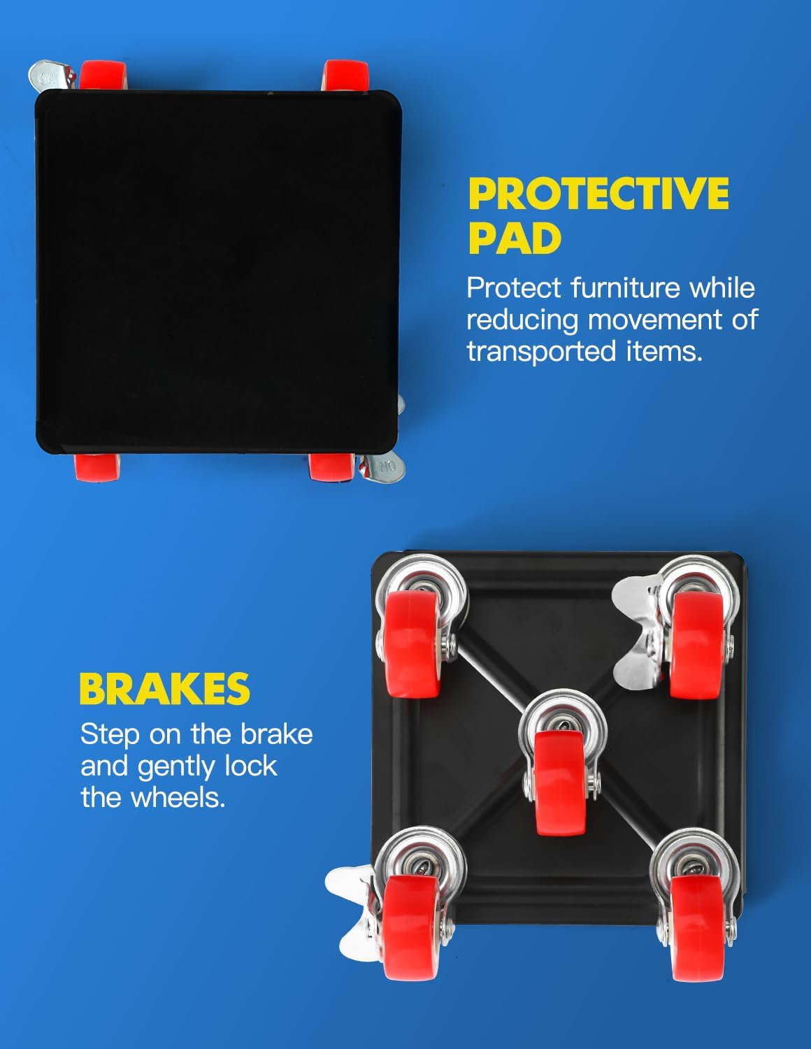 1200 lb Capacity - Heavy Duty Furniture Movers with Wheels and Moving Dolly, Includes Furniture Lifter Jacks Tool Set, Gliders, Sliders, 5 Rollers Casters Cart. Easily Move Furniture, Piano, Equipment