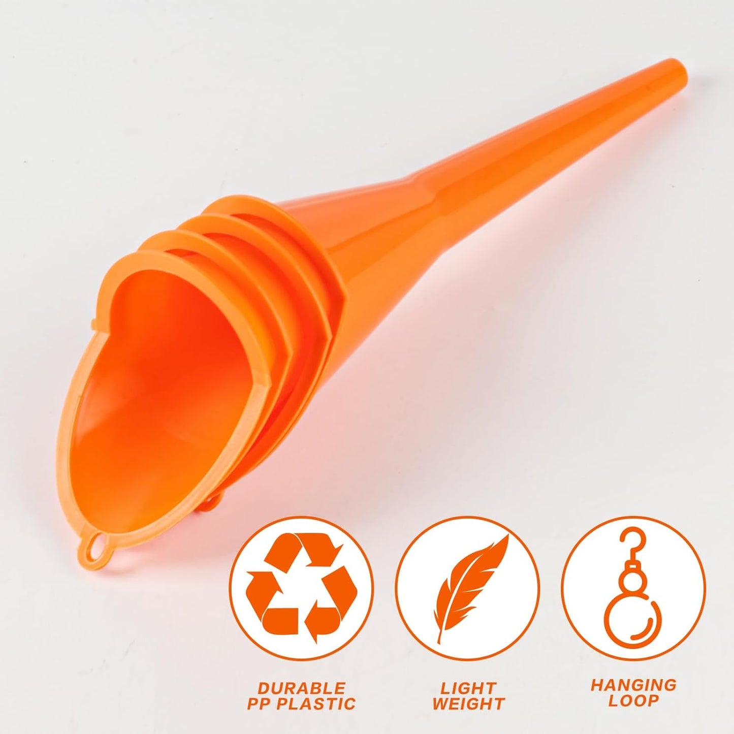 4 Pcs Plastic Long Neck Oil Funnel for Change, Multi-Function Long for Transmission Fluid Automotive Funnels, Car Water Diesel Fuel Kerosene Liquids Engine Oil Funnel Set