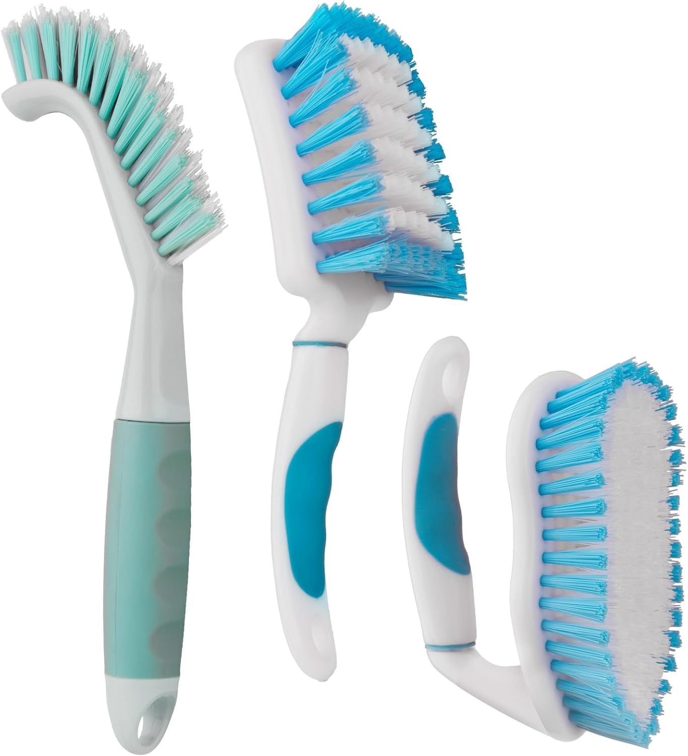 3 Pack Scrub Brush Set, Heavy-Duty Scrub Scrubbing Brushes for Cleaning, Grout Brush with Stiff Bristles Cleaning Brush for Bathroom, Bathtub, Kitchen, Floor, Tub, Tile, Sink