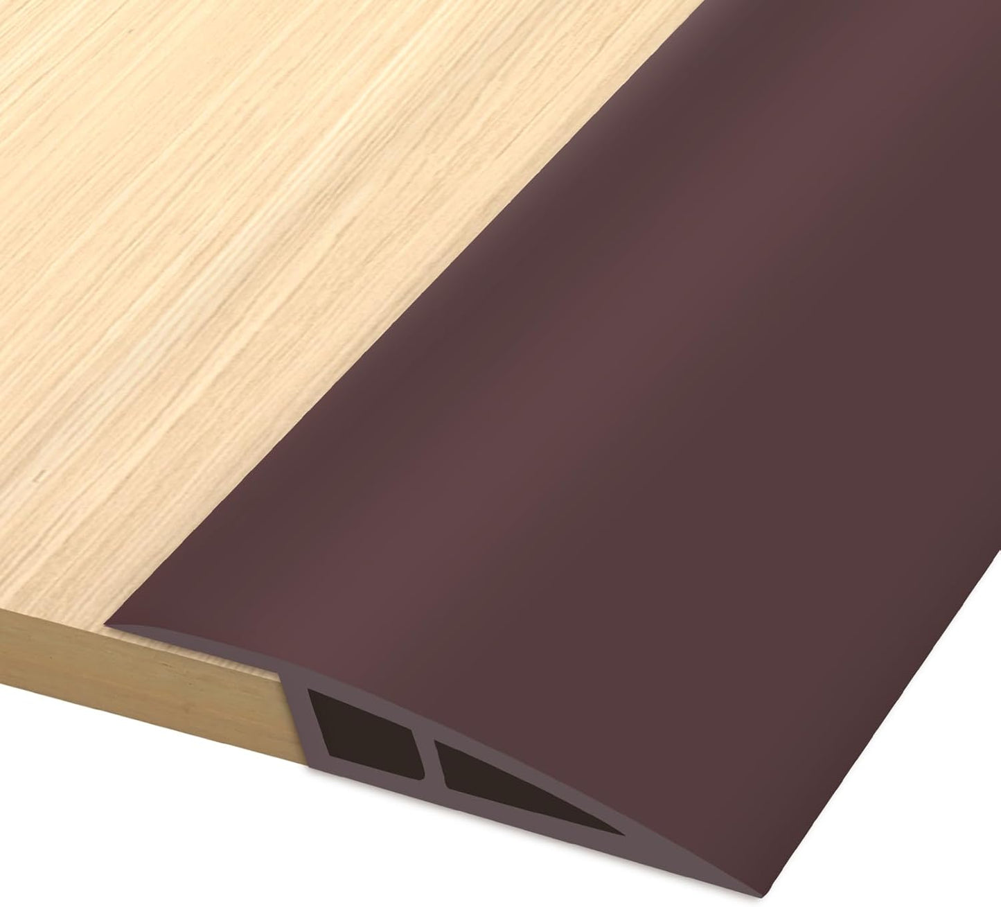Vinyl Door Threshold Flooring Transition Strip Self Adhesive Carpet Edging Strip for Laminate Doorway Edge Threshold from 1/5" to 2/5" (Coffee, 3.3 Ft)