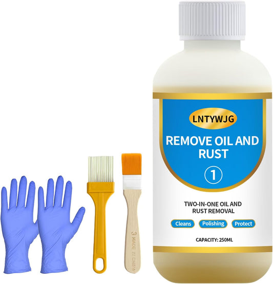 Industrial Strength Rust Remover, Penetrating Rust Removal for Steel, Stainless Steel, Wrought Iron, Cast Iron, Sheet Metal, Car, Automotive (1, 250ml)