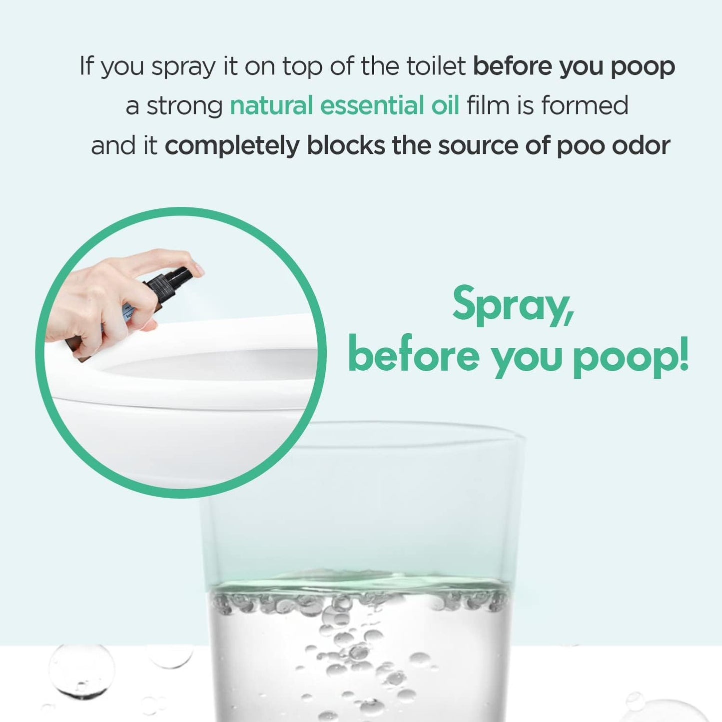 Pre-Poop Aromatic Bathroom Toilet Spray, Potty Deodorizer, Neutralize Bad Odors (1.69 fl.oz.) - Soft Cotton & Baby Powder Scent