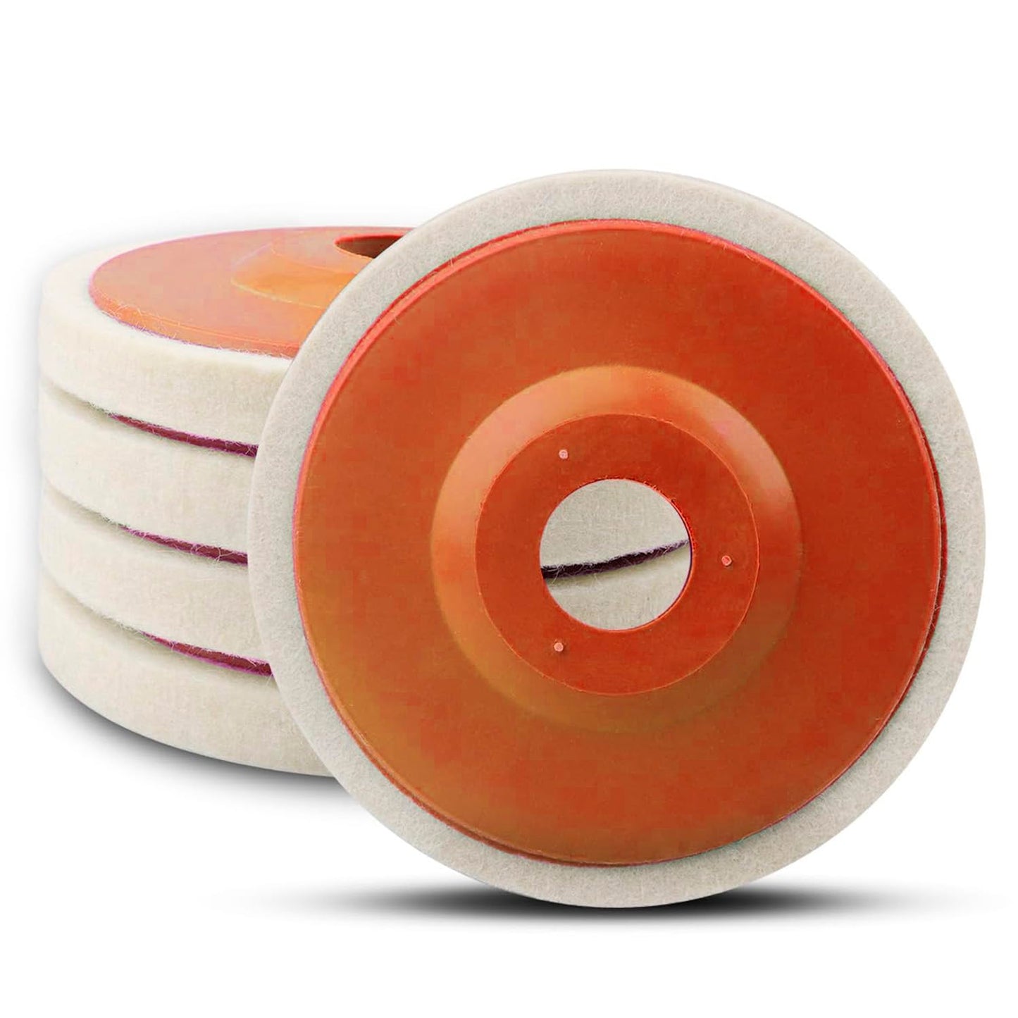 5 Pcs 4.5 Inch Wool Felt Polishing Wheel Disc,Wool Polishing Wheel Disc for 7/8 Inch Angle Grinder, for Metal Aluminum,Stainless Steel, Chrome, Jewelry, Wood, Plastic, Ceramic, Glass