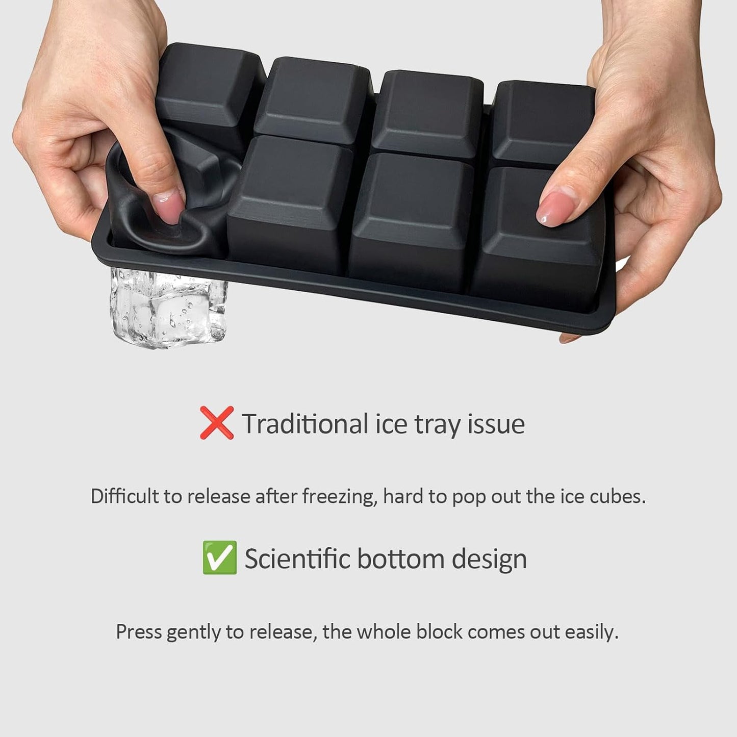 2 Pack Silicone 2 Inch Large Ice Cube Molds for Cocktails Wine Fruit and Bourbon Whiskey Easy Release Ice Cube Tray with Lid Ideal for Cold Drinks and Entertaining Gatherings