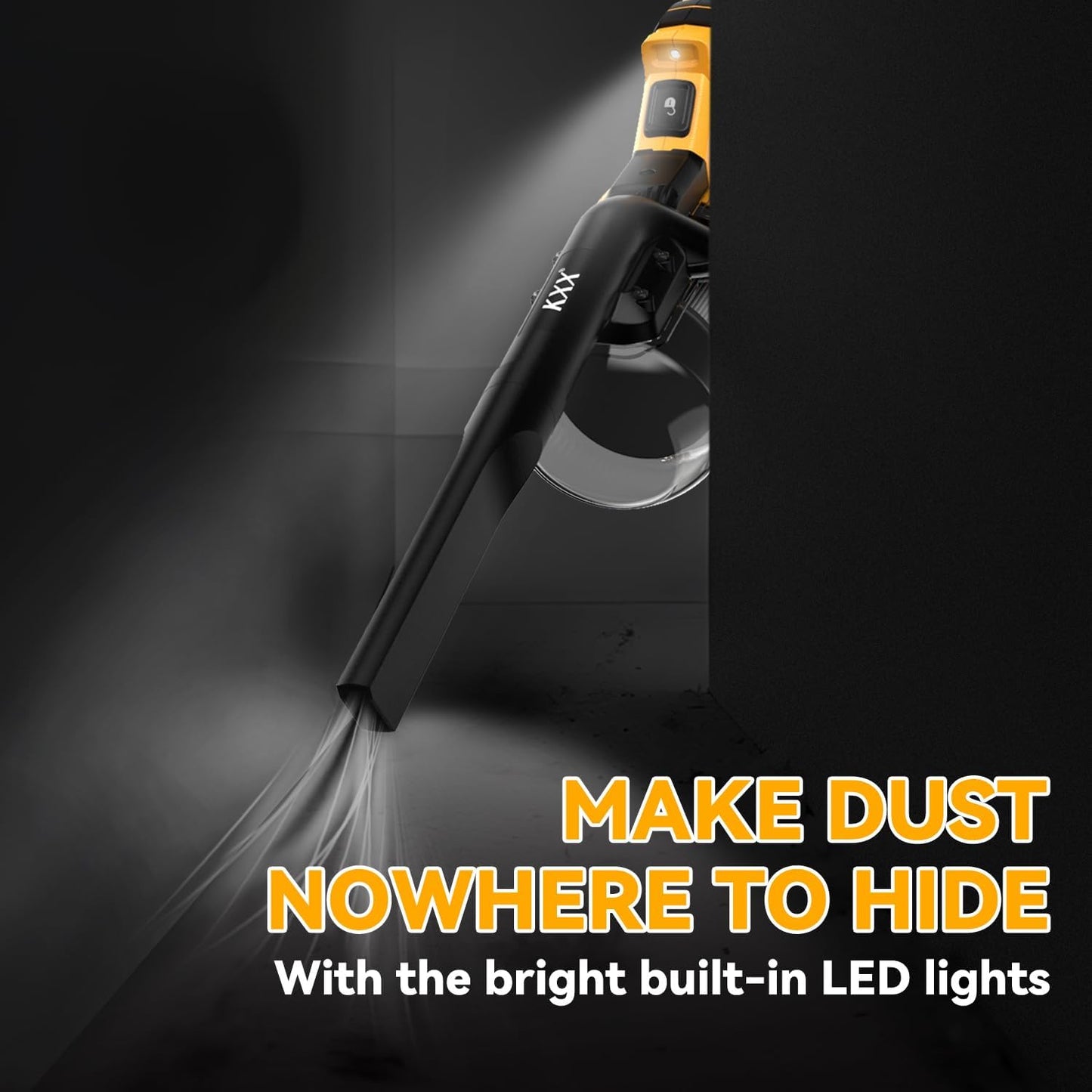 Cordless Vacuum for Dewalt 20V Battery, 5 in 1 Handheld Electric Vacuum Cleaner with 500W Powerful Motor, 46 CFM Portable Hand Vacuum with Filtration HEPA for Floor, Carpet, Car (Battery Not Included)