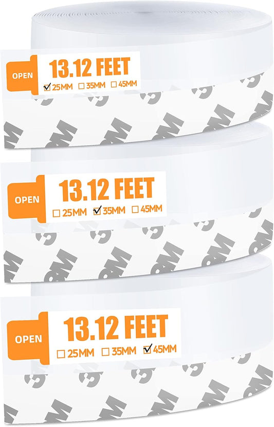 39.37 Ft Door Weather Stripping Door Seal Strip Tape,Silicone Door Draft Stopper,Self Adhesive Shower Door Bottom Seal and Door Insulation Strip for Door Frame Windows and Glass Gaps (3 Rolls)
