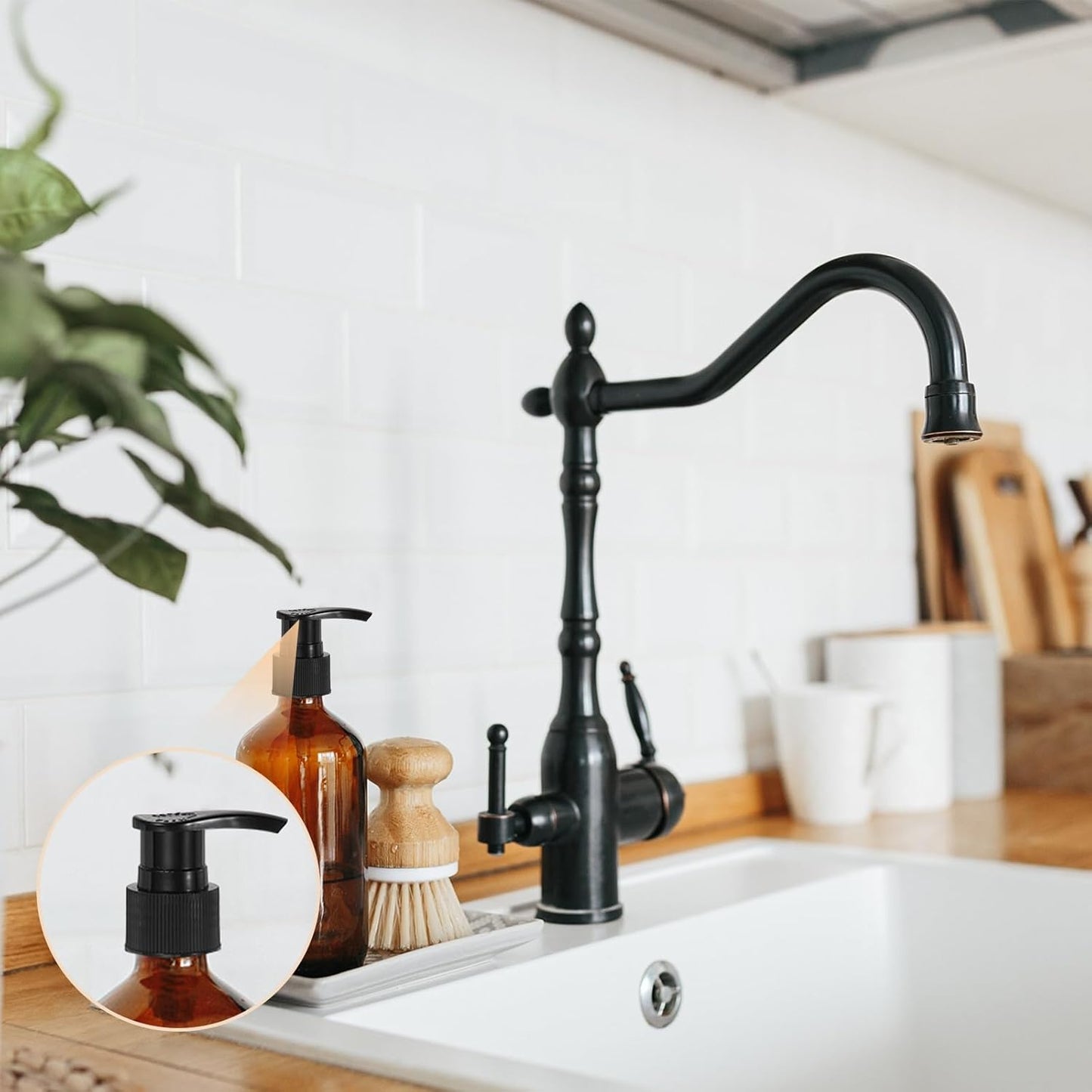 uxcell 16 Pcs Soap Dispenser Pump Heads Soap Dispensers Top Pumps Replacement Switch Pumphead for Standard 24/421 Neck Size Lotion Shampoo Bottle, Transparent