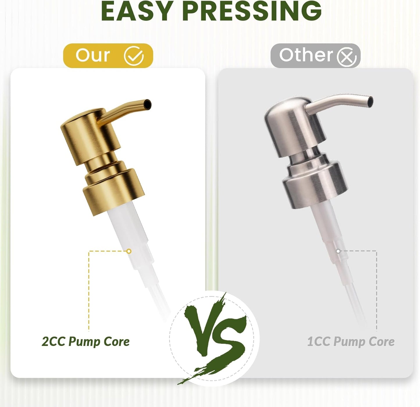 AmazerBath Amber Glass Soap Dispenser, 2 Pack Vintage Brown Bottle with Stainless Steel Pump,17 Oz Hand Dish Soap Dispenser Bottle, Modern Soap Dispensers for Bathroom Kitchen