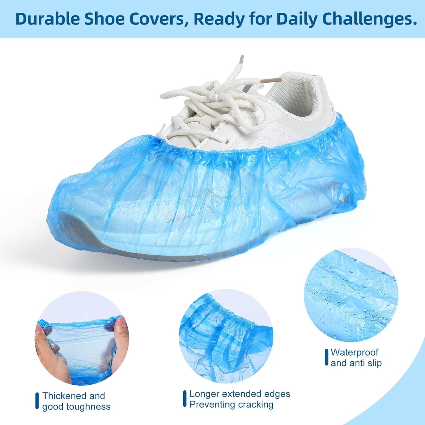 1000 Pcs Shoe Covers Disposable, Non-Slip, Reliable Shoe Covers for Indoors, 15.7'' Adjustable Size Great Value Boot Covers for Home, Hospitals, and Businesses