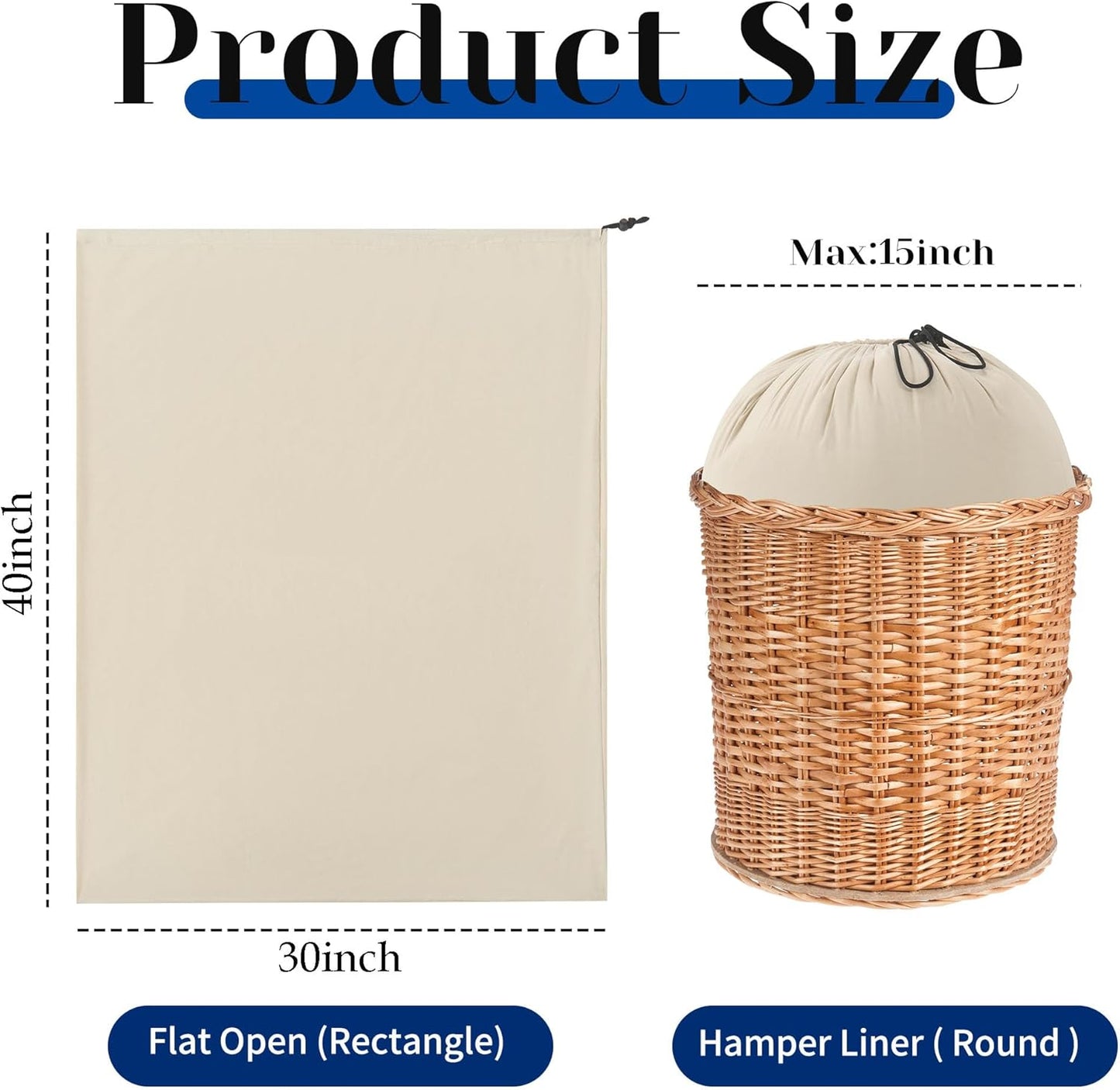 ZPECC Travel Laundry Bag 24 Pack,Bulk Extra Large Heavy Duty Bags, Durable Dirty Clothes Organizer With Drawstring, Fit a Basket or Hamper (40" X 30",Khaki)