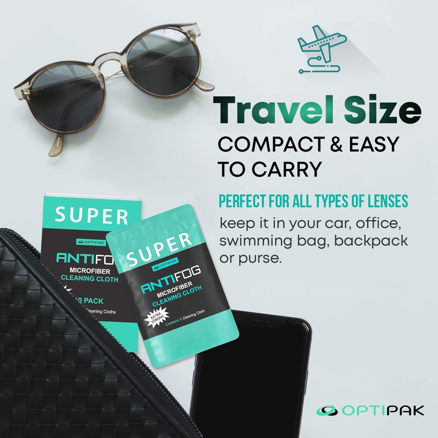 Anti Fog Microfiber Cleaning Cloth for Glasses | Individually Wrapped Microfiber Lens Cleaning Cloth for Eyeglasses, Lenses, Binoculars, Face Shields, Ski Masks or Swim Goggles (1 Count)