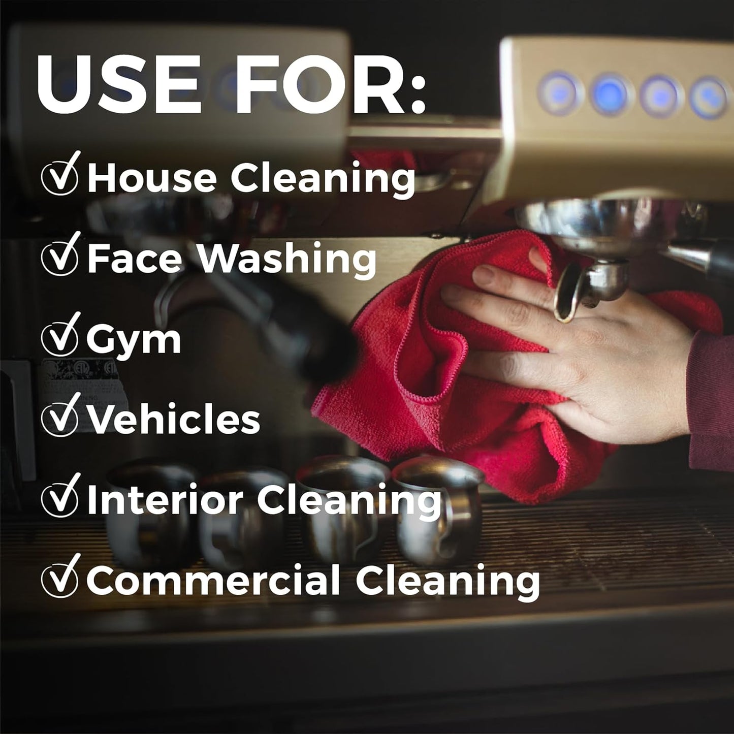 The Rag Company - All-Purpose Microfiber Terry Cleaning Towels - Commercial Grade, Highly Absorbent, Lint-Free, Streak-Free, Kitchens, Bathrooms, Offices, 300gsm, 14in x 14in, White (12-Pack)