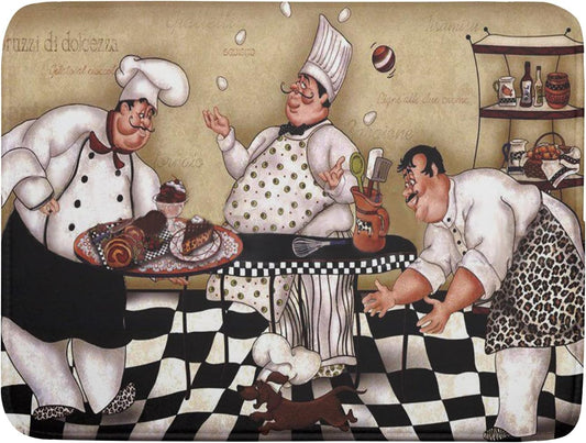 Fat Chef Dish Drying Mats for Kitchen Counter 16x18 Inch Buffalo Plaid Cooking Utensils Absorbent Dishes Drainer Mat Reversible Microfiber Quick Dry Rack Pad Chef Kitchen Drying Mat for Countertop