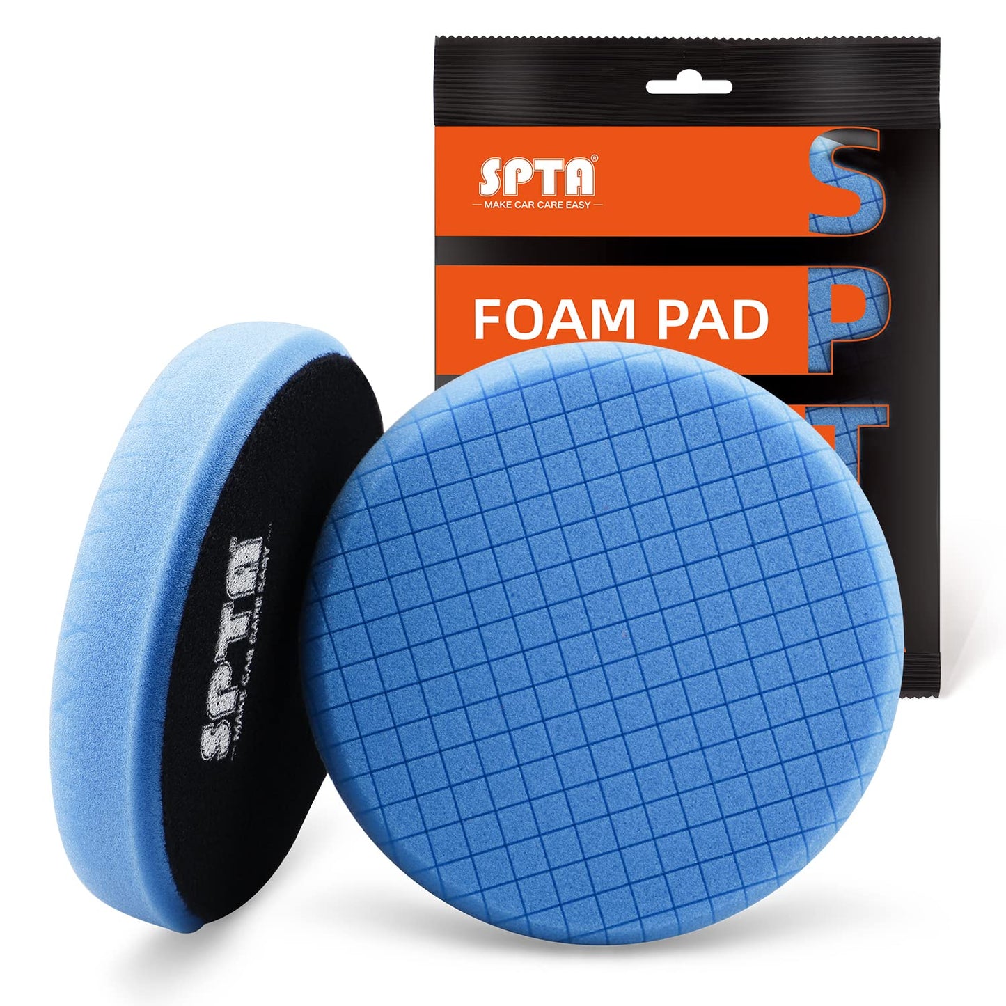 Blue Polish Pad, Buffing Polishing Pads, SPTA 1Pc 5.5 Inch Face for 5 Inch 125mm Backing Plate Compound Buffing Sponge Pads for Car Buffer Polisher Compounding, Polishing and Waxing -FPTSS5B