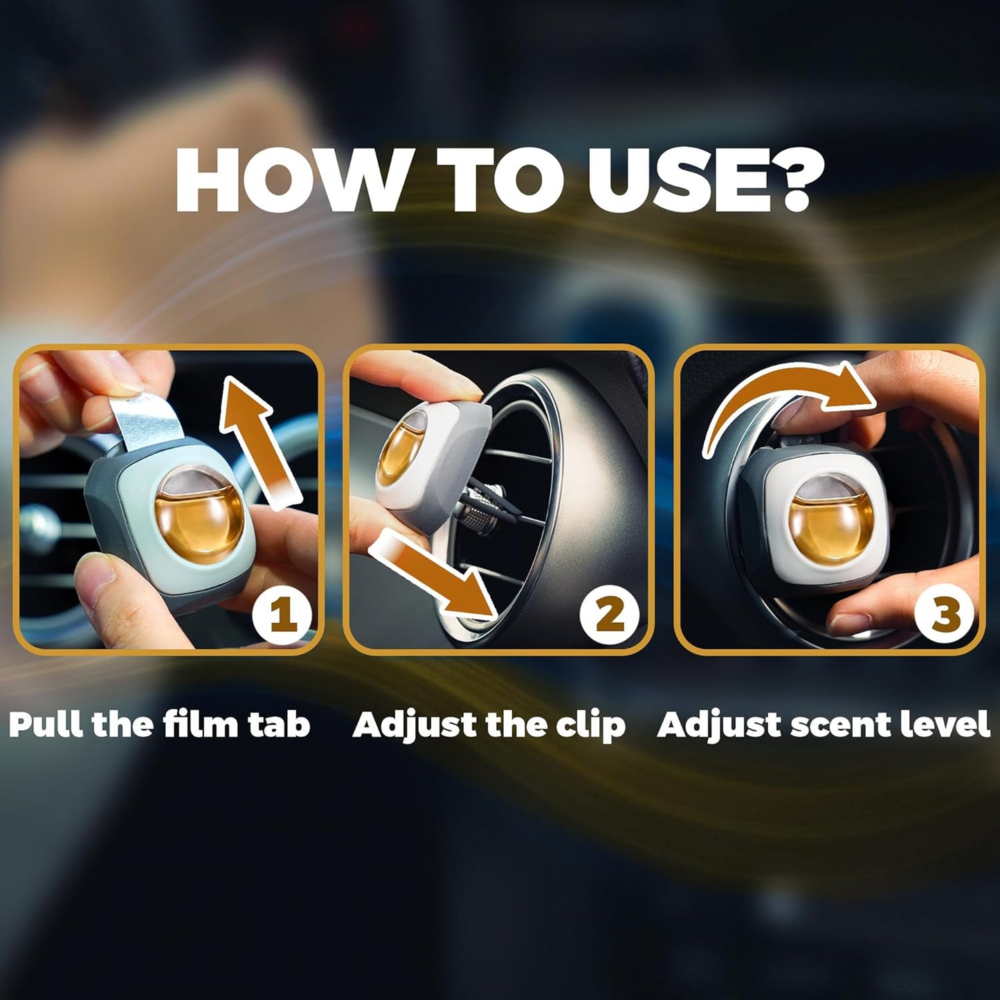 Air Jungles Hawaiian Scent Car Air Freshener Clip, 6 Vent Clips, 4 ml Each, Long Lasting Air Freshener, Up to 180 Days Car Refresher Odor Eliminator