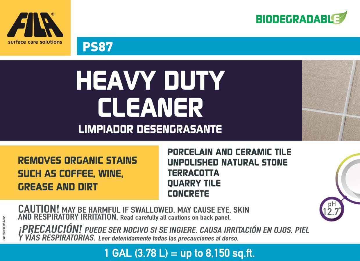 FILA Surface Care Solutions PS87 Heavy Duty Cleaner and Degreaser, 1 GAL (PS87 Heavy Duty Cleaner,), 128 Fl Oz (Pack of 1)
