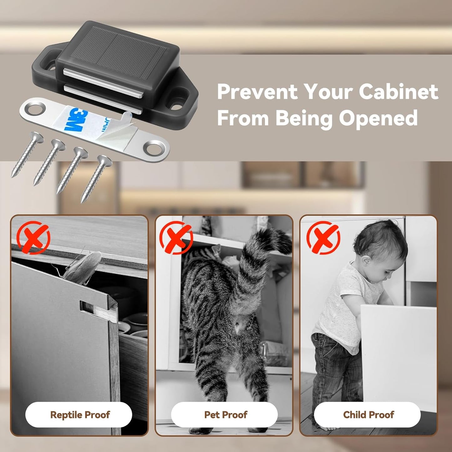 Cabinet Magnetic Catch Door Latch 30LB for Kitchen Drawer Magnets to Stay Closed Magnetic Catch Closet for Drawer（Black 12 Pack）