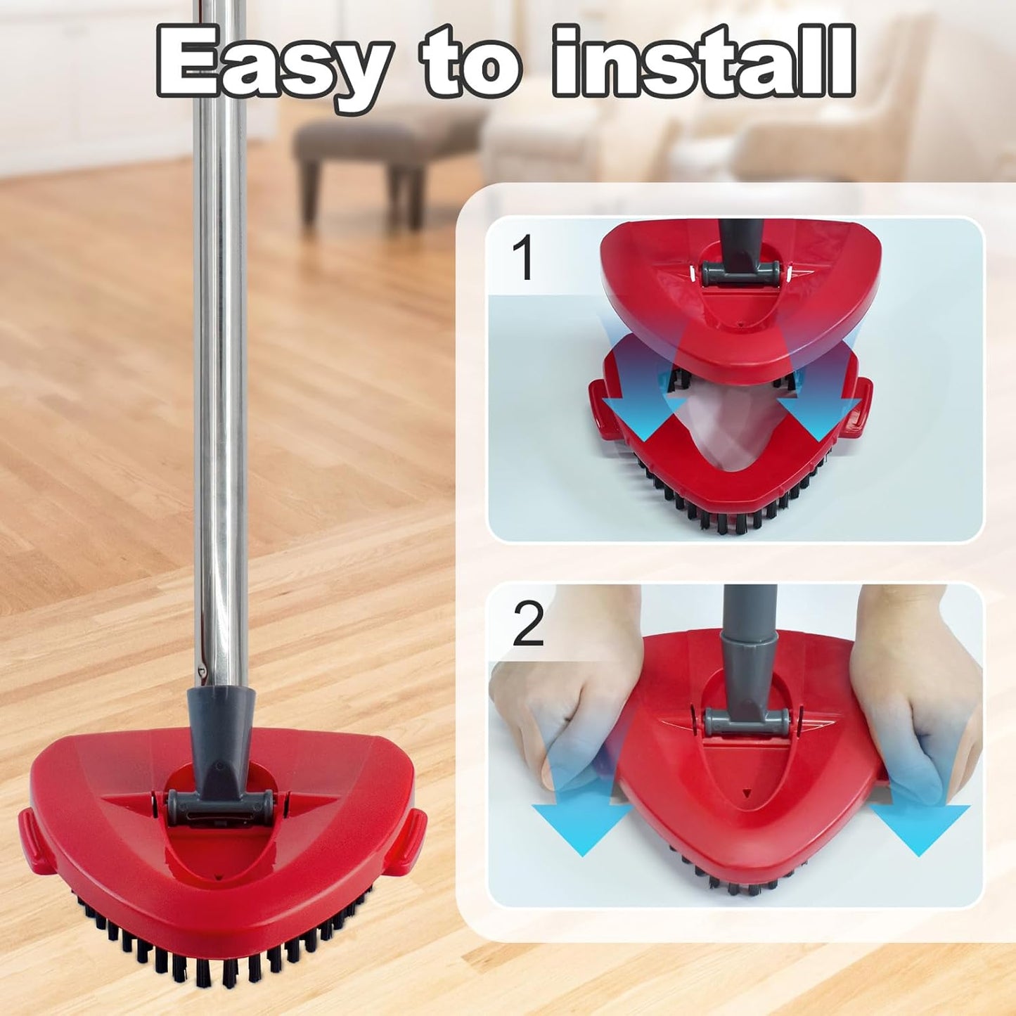 Mop Heads Replacement for Ocedar, Mop Replace Head for Ocedar EasyWring 1 Tank, Microfiber Spin Mop Refills, Include 4 Spin Mop Replacement Head Deep Cleaning Machine Washable with 2 Scrubber Mop Head