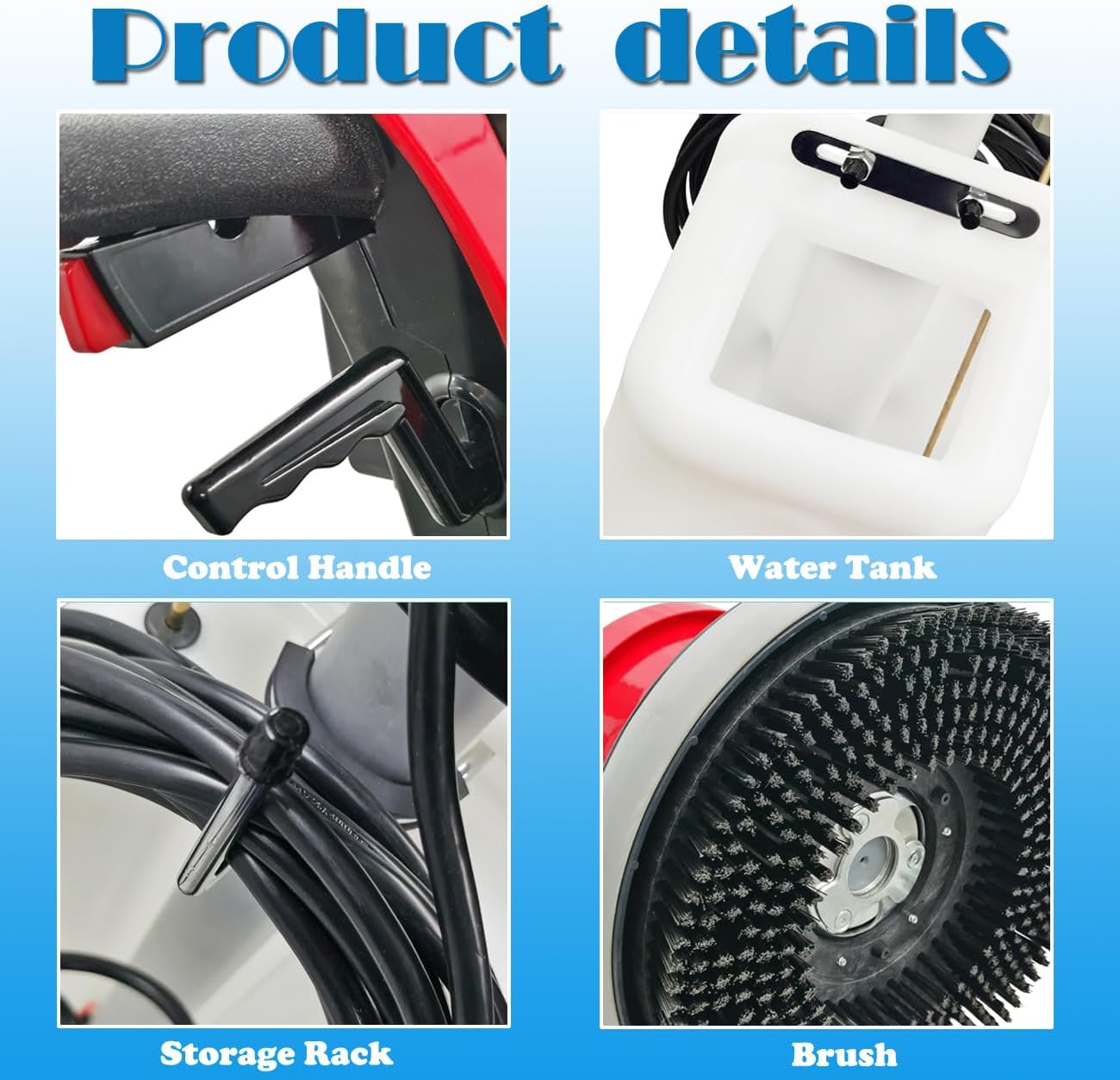 Floor Scrubber Buffer Polisher Commercial Floor Scrubber Machine 17" Tile Floor Cleaning and Polishing Machine 110V 1100W