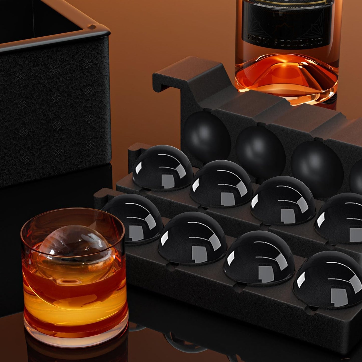 Clear Ice Ball Maker for Whiskey: FDDBI Circle Ice Cube Tray Make 2Inch Ice Sphere - Clear Ice Cube Maker for Old Fashioned Bourbon Whisky