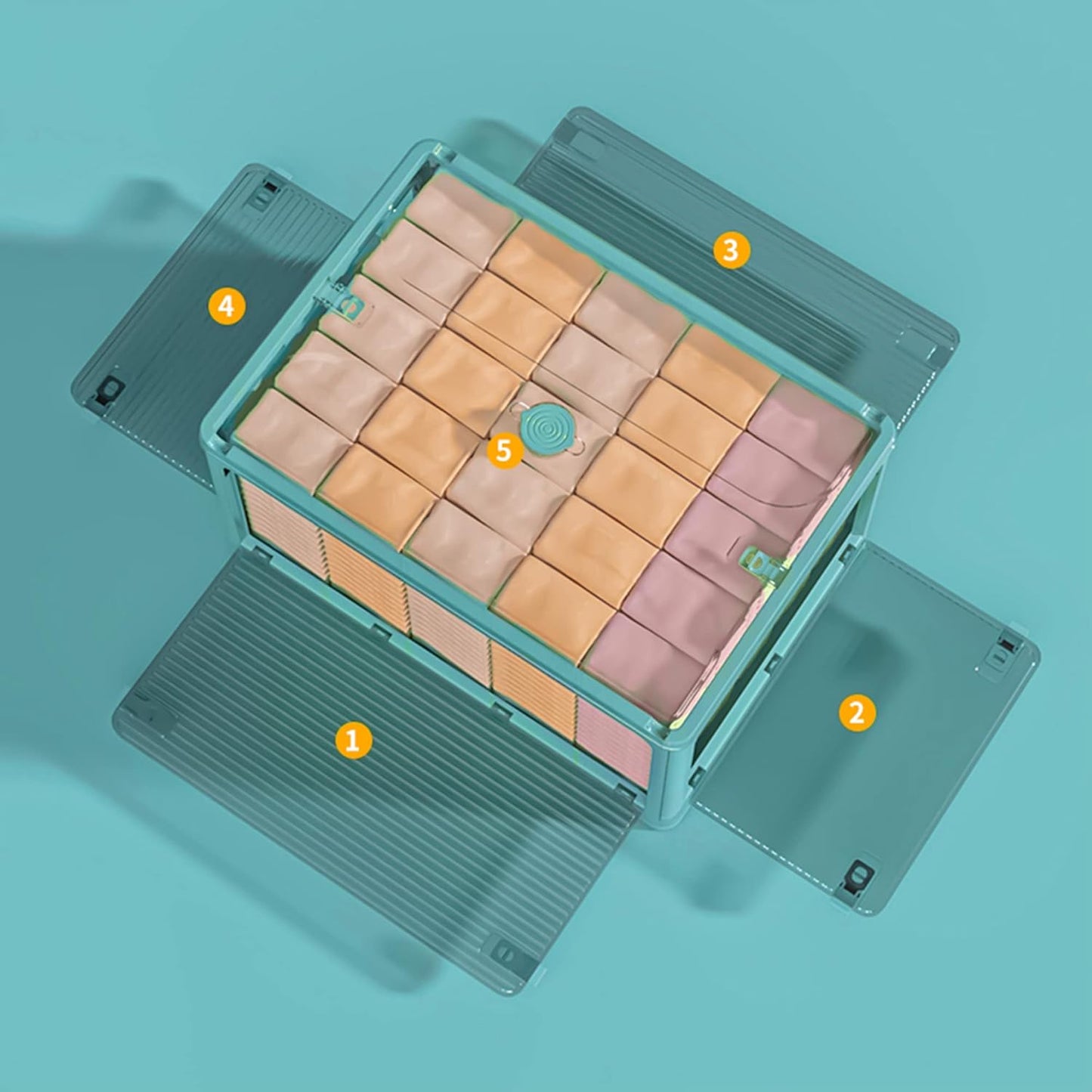 Collapsible Storage Bins,Storage Bins with Lids,Stackable 8.2Gal Folding Storage Box