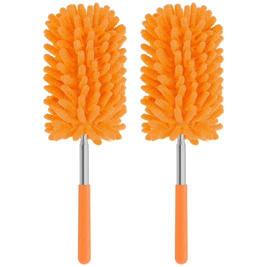 Mini Duster for Cleaning, 360° Bendable Hand Dusters with Extension Pole, Washable Small Duster for Car Interior, Office, Furniture