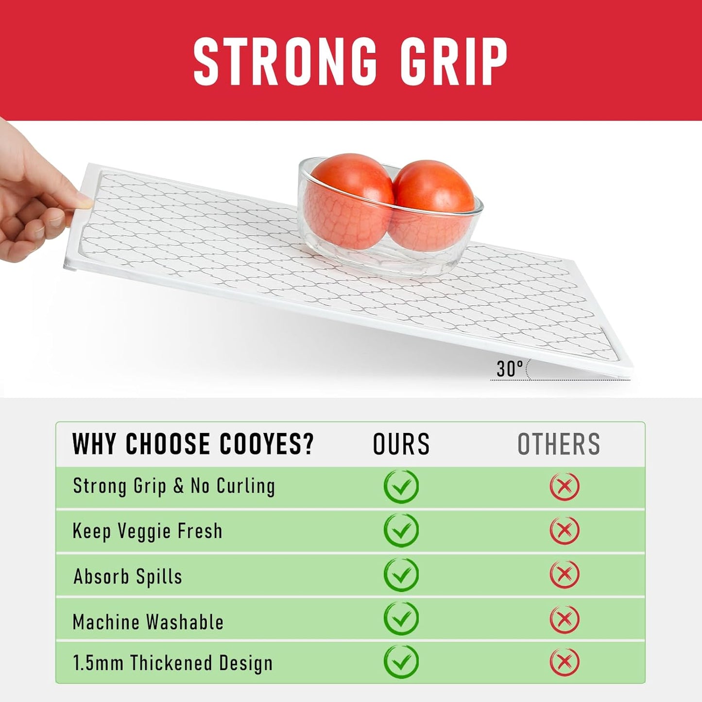 Cooyes Refrigerator Liners & Fresh mats for Fridge Drawer and Glass Shelves, Absorbent Cloth Material, Machine Washable, Shelf Liner for Kitchen Cabinets Non-Adhesive, BPAfree, 17.7" * 24", 12 Pack