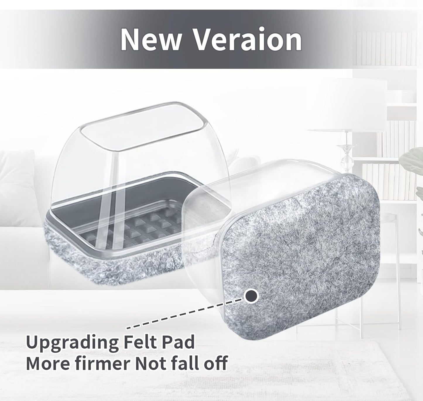 Ezprotekt 8 Pcs Rectangle Grey Felt Chair Leg Floor Protectors for Hardwood Floors, Rectangle Silicone Chair Leg Caps, Furniture Leg Covers Cups for Table Desk (Fit W :0.6-0.8", L: 0.9-1.3")