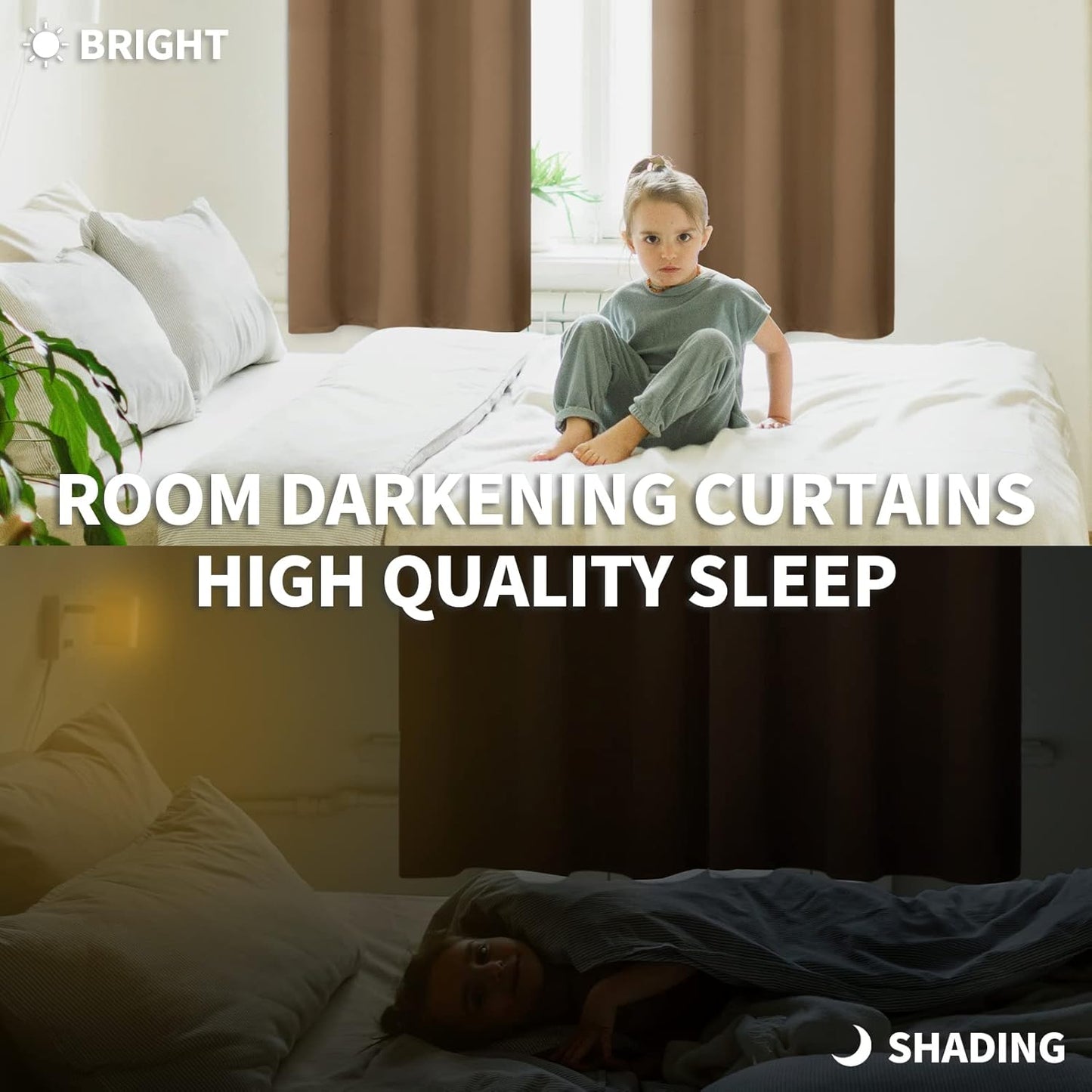 BGment Taupe Blackout Curtains 40 Inches Length - Short Thermal Insulated Drapes with Rod Pocket Room Darkening Privacy for Bedroom Kitchen Bathroom Window, 42 x 40 Inch, 2 Panels