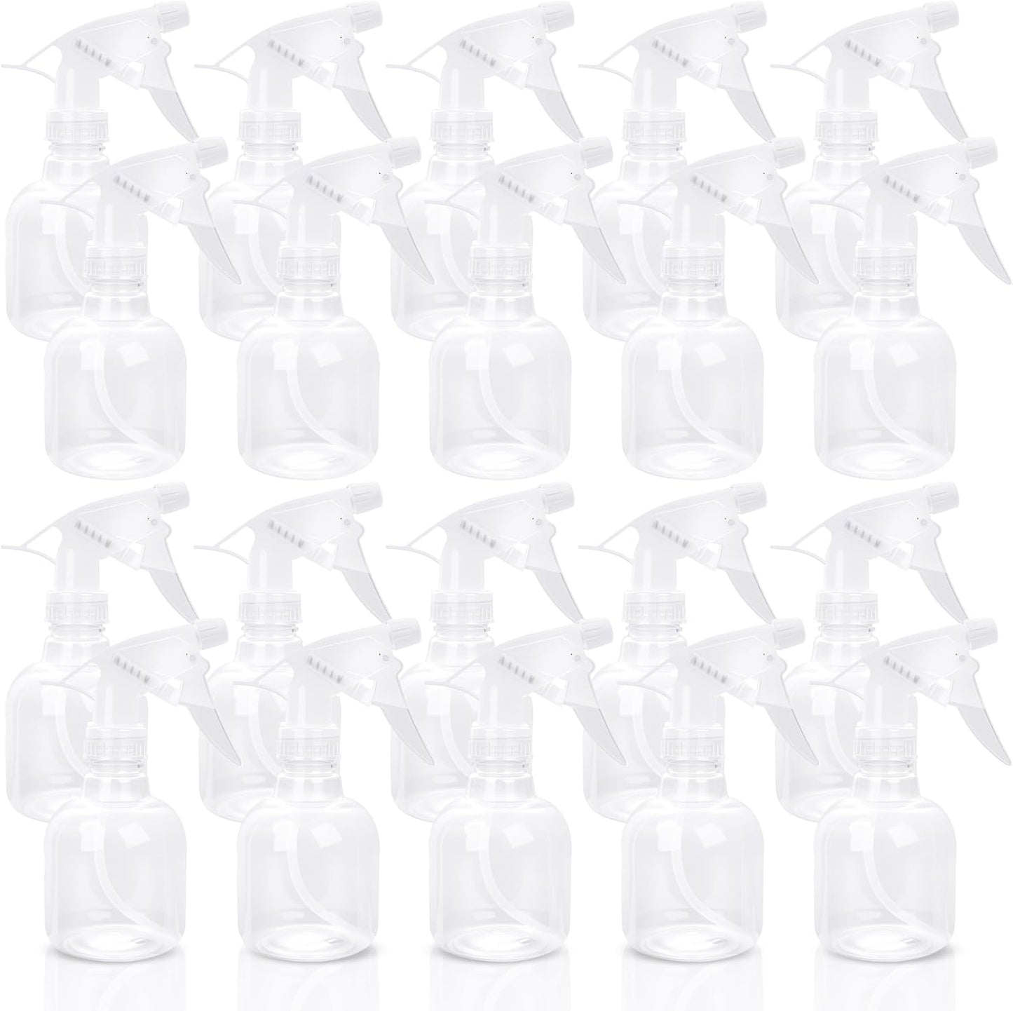 20 Pcs Empty Plastic Spray Bottle 8 OZ Reusable Clear Liquid Container with Trigger Sprayers for Water Perfume Cleaning Fluid Plants Kitchen Toilet Pet (Color Set 2)