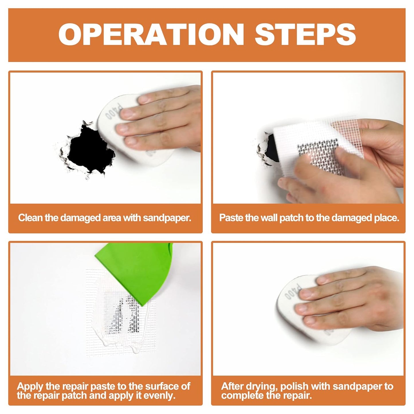 Drywall Repair Kit,Drywall Patch Repair Kit,2/4/6/8inch Self Adhesive Repair Patch,Quick Repair Drywall Large Holes