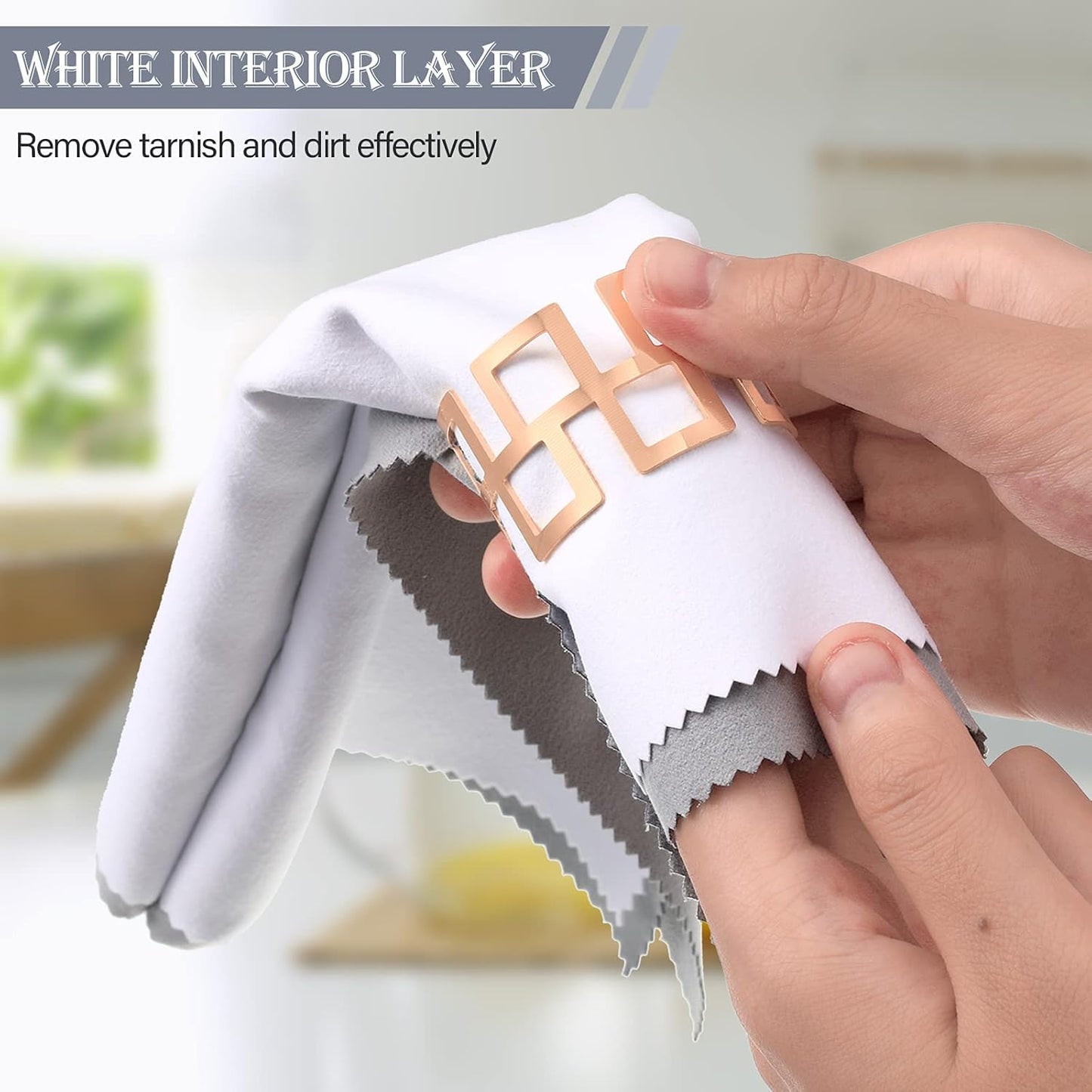 8 Pieces Large Jewelry Polishing Cloth Set Cleaning Cloths Silver Polishing Cleaning for Gold Silver Platinum Jewelry Coins Watches Silverware, 11 x 14 Inch and 6 x 8 Inch (Grey)