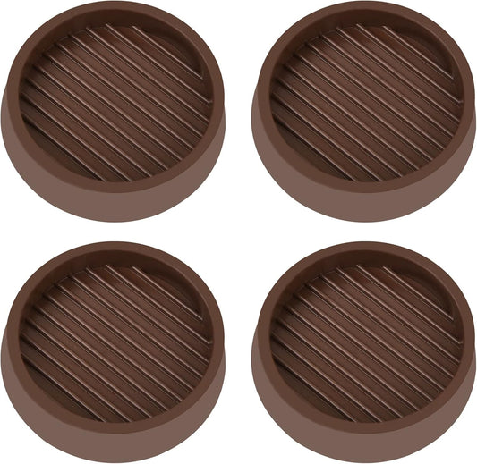 2X2 Round Rubber Caster Cups, Non Slip Furniture Pads, Anti-Slip Gripper, Anti Skid Furniture Feet, Anti Slide Floor Protector for Bed Couch Table Chair Stoppers (Brown, 4 Pack)