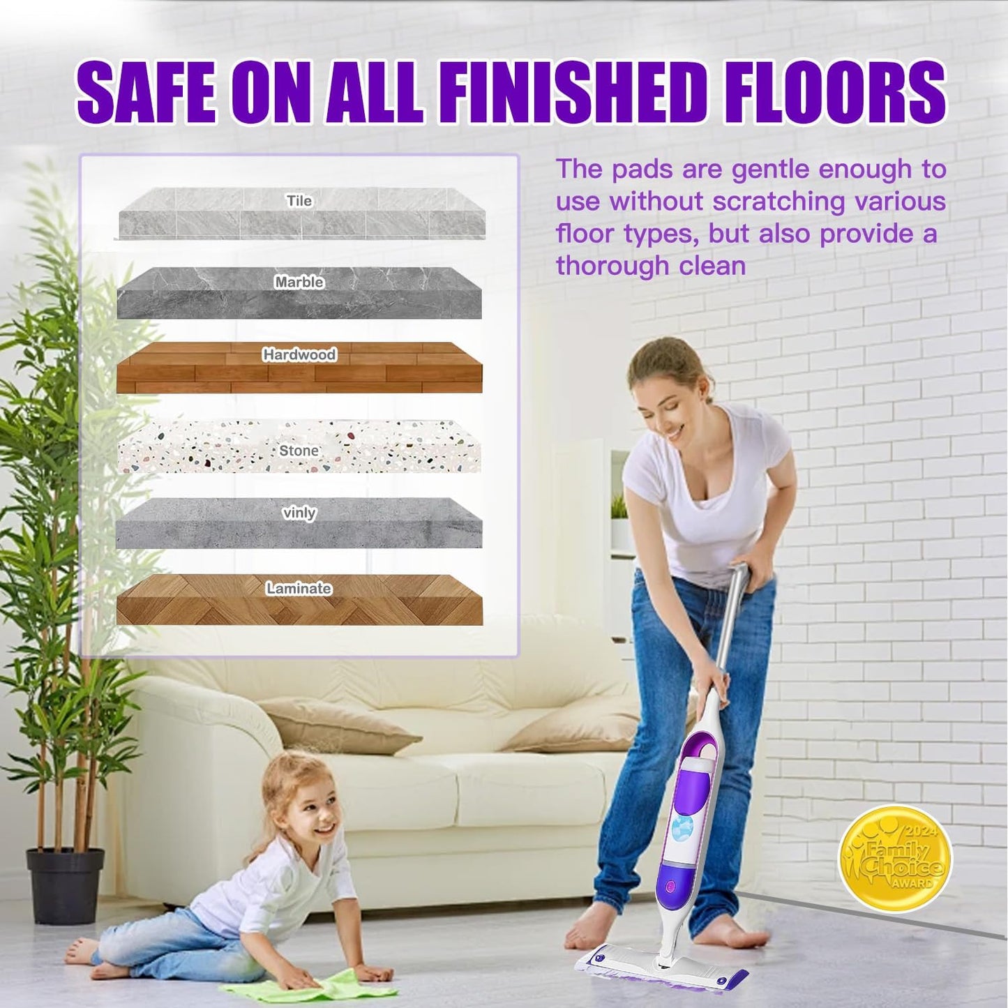Power Mop Pads Refills for Swiffer PowerMop Multi-Surface Mopping Pad Disposable Replacement Mop Pads Compatible with Swiffer PowerMop,Safe on All Finished Floors,18 Count.