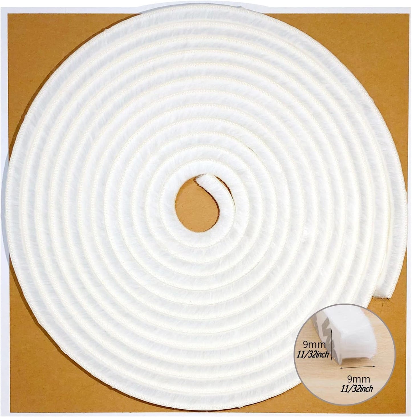 80 Ft White Weather Stripping Brush for Sliding Window/Door Frame, House Soundproofing Felt Self Adhesive Weather Strip Seal Strip Sealer Tape (11/32 Backing x 11/32 Brush inch)