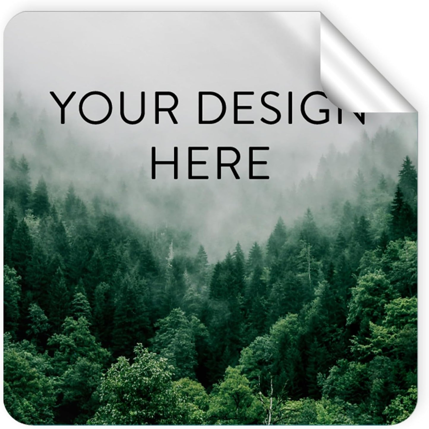 100 Custom Vinyl Stickers - Upload Your own Image, Text, Design, Logo - Personalized Logo Labels for Handmade, Packaging, Bottle, Jars, Candle, Brand Stickers (Foggy Valley, 1.5x1.5 Square)