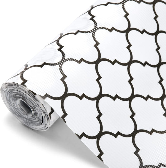 Glotoch 2 Rolls Non Adhesive Shelf Liners for Kitchen Cabinets, Waterprrof Drawer Liners for Kitchen, Non Slip Cabinet Liners for Shelves/Dresser/Fridge/Bathroom, 12" x 20 FT, White