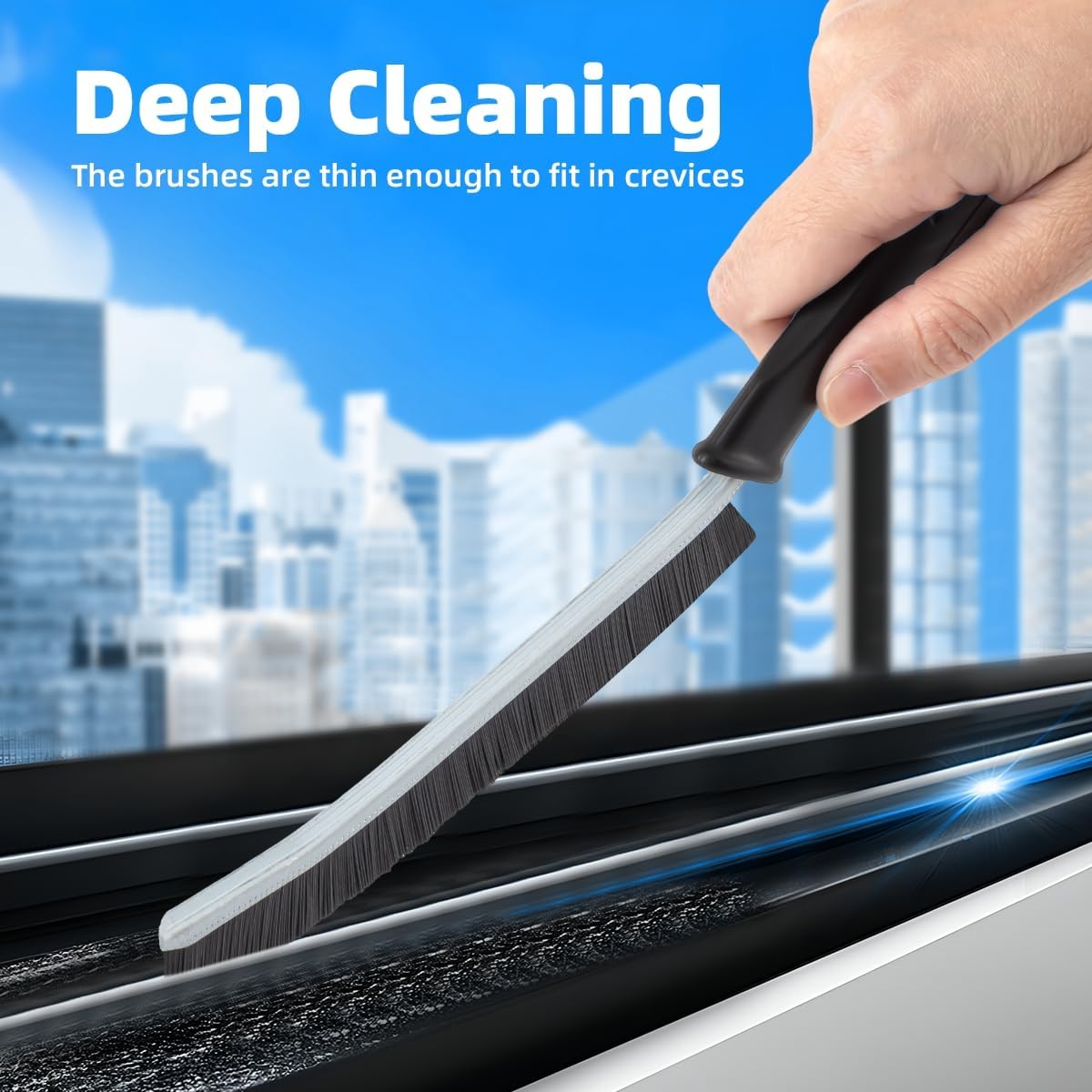 Hard Bristle Crevice Cleaning Brush-Thin Gap Scrub Brush, Small Cleaning Brush, Grout Brush, Kitchen Brush, Cleaning Tools for Toilet, Bathroom, Sink, Home, Household, Window (3, Mint)