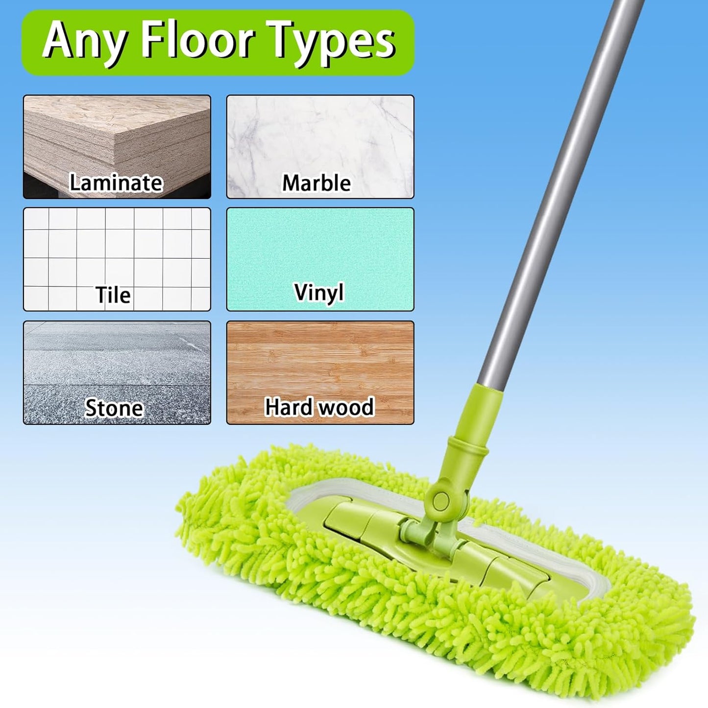 Reusable Dry Sweeping Cloths Microfiber Wet Mop Pads Compatible with Swiffer Sweeper Mop Replacement Sweeping Mopping pad Refills for Hardwood Surface Floor Cleaning (15)