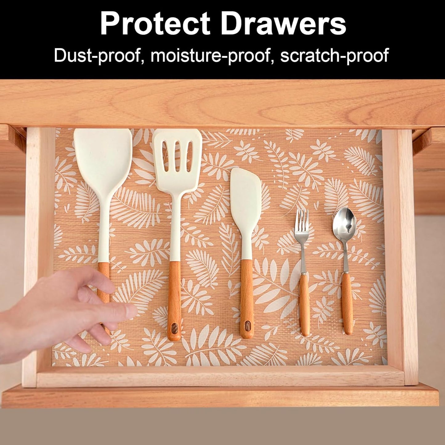 Cooyes Shelf Paper for Kitchen Cabinets Non Adhesive, Waterproof & Oil-Proof Kitchen Drawer Liner for Refrigerator Drawer Fridge Cupboard (23.6 Inch W x 354 Inch L)