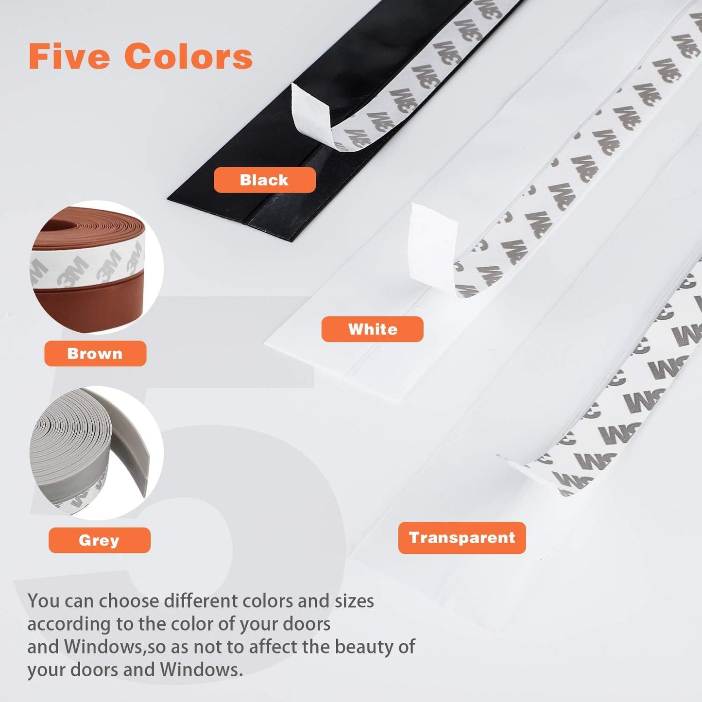 26 Feet Silicone Seal Strip, Weather Stripping Seal Tape for Door, Window & Shower Glass Gaps (Black, 25MM)