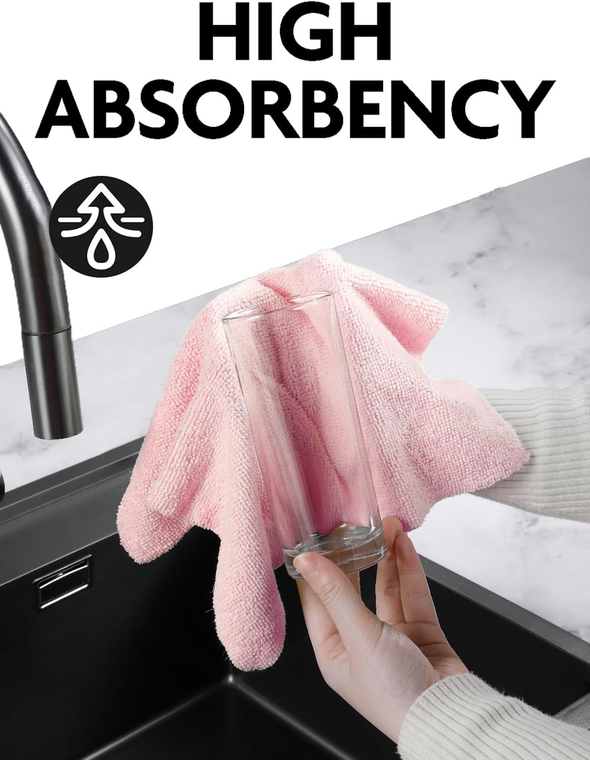 Fantasticlean Microfiber Cleaning Cloth Roll -90 Pack, Tear Away Microfiber Towels, 12" x 12", Reusable, Washable, Scratch Free, Ultra Absorbent Dishcloth for Car, Home Supplies, Pet, Kitchen (Pink)