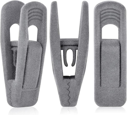 Grey Velvet Hanger Clips - 60 PCS Velvet Hanger Clip, Strong Velvet Clips Fit for Velvet Hangers