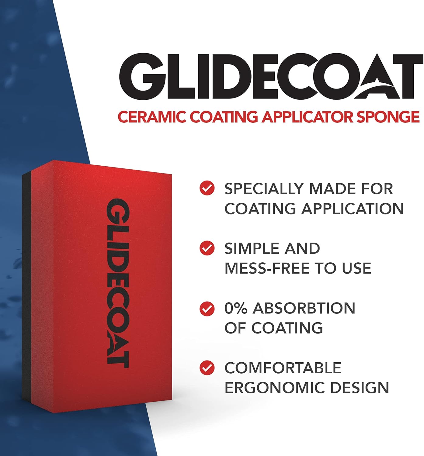 Glidecoat Ceramic Coating Applicator Sponges 6 Pack- Applicator Pads Detailing for Cars, Boats, Motorcycles, Motorhomes, and More - Non-Absorbing - Effortless Application On Any Vehicle! (6 Count)