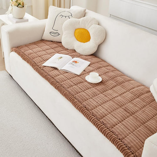 Couch Cover for Dogs Washable, Fuzzy Pet Couch Covers for 3 Cushion Sofa Pet Friendly, Non Slip Sofa Cover (Dark Brown, 27.6" x 82.7"/70 x 210cm)