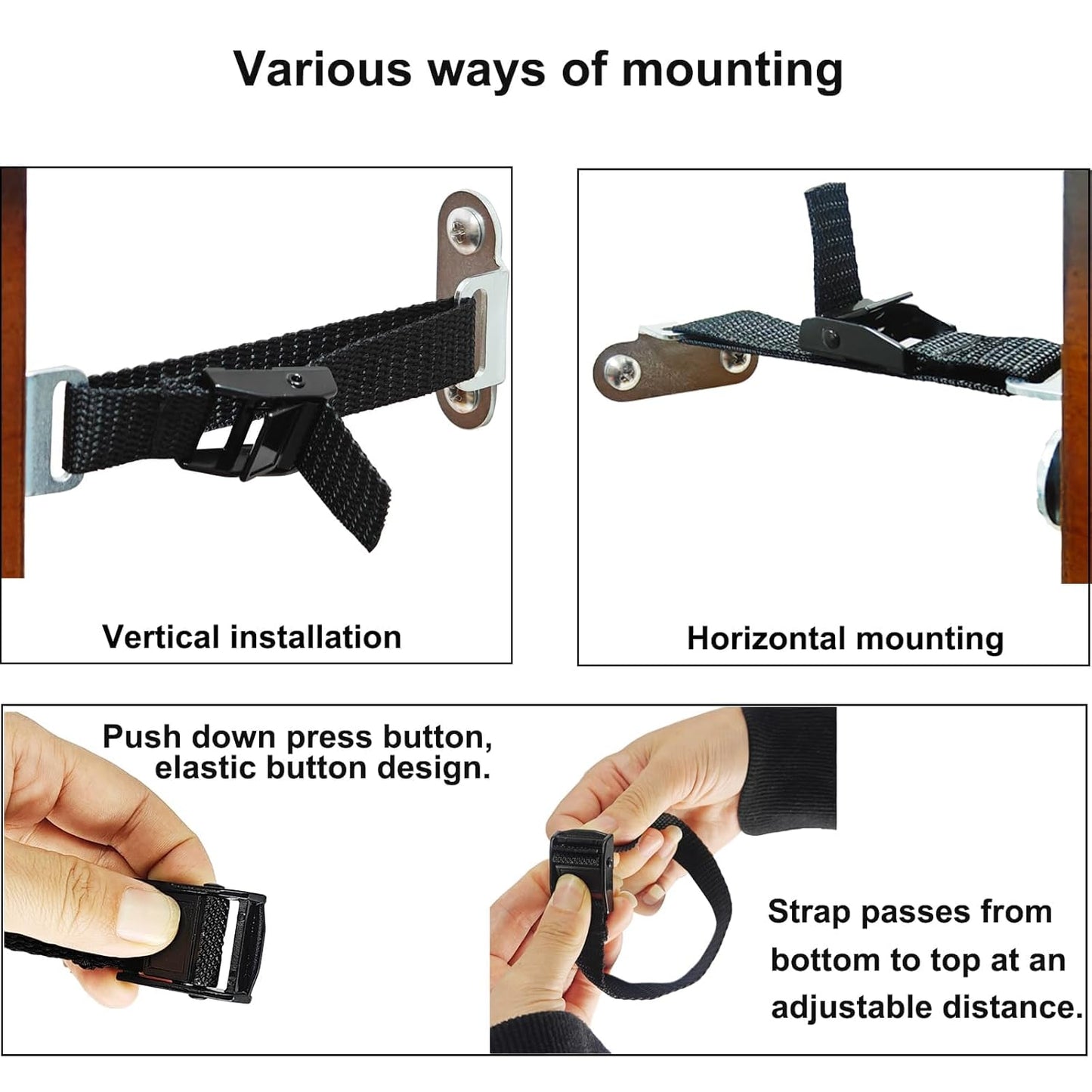 Furniture Anchors for Baby Proofing(2 Sets),Anti Tip Furniture Anchors,Furniture Wall Anchor,Adjustable Furniture Straps,Wall Anchors for Furniture Securing for Baby&Pet Safety