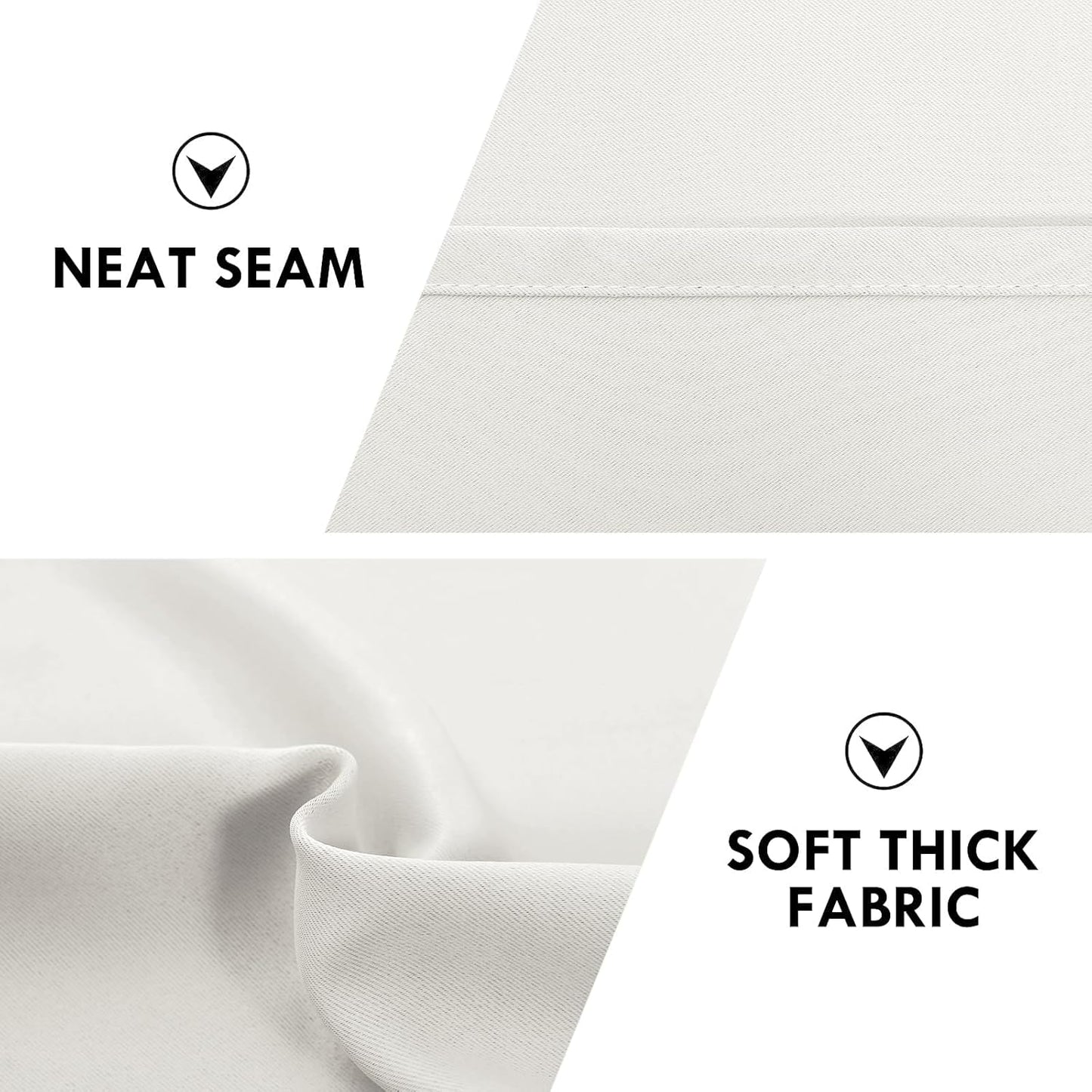 DWCN Blackout Curtains for Living Room Thermal Insulated, Energy Saving & Noise Reducing Bedroom Curtains, Ivory, W 70x L 72 Inch, Set of 2 Rod Pocket Curtain Panels